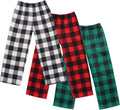 Boys 3-Pack Plaid Lounge Pants with Pockets - Soft Stretch PJ Set