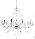 PAPAYA Plug in Crystal Chandelier 25 x 27.5in 10-Light - Elegant