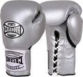 8 oz Silver Casanova Boxing Professional Lace-Up Gloves - Competition