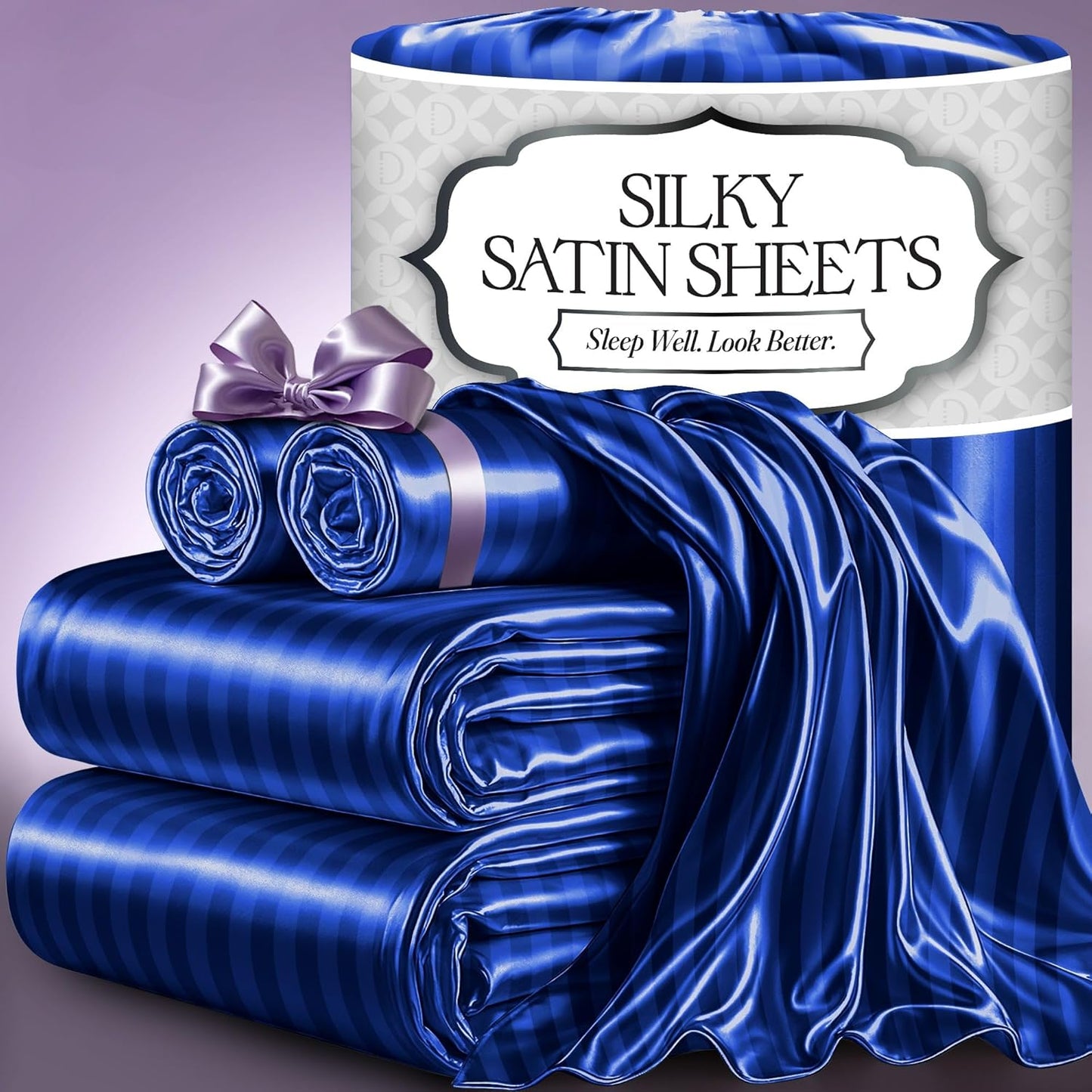 Satin Bed Sheets Set - Luxury Silky King Size Bedding