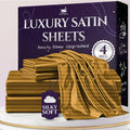 Satin Sheets Queen Size 4 Piece Luxury Silky Bed Set - Cooling Comfort