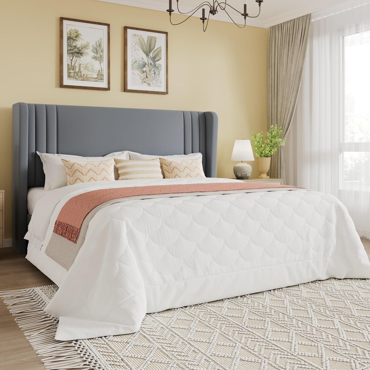 SHA CERLIN Full Size Velvet Upholstered Platform Bed Frame Review