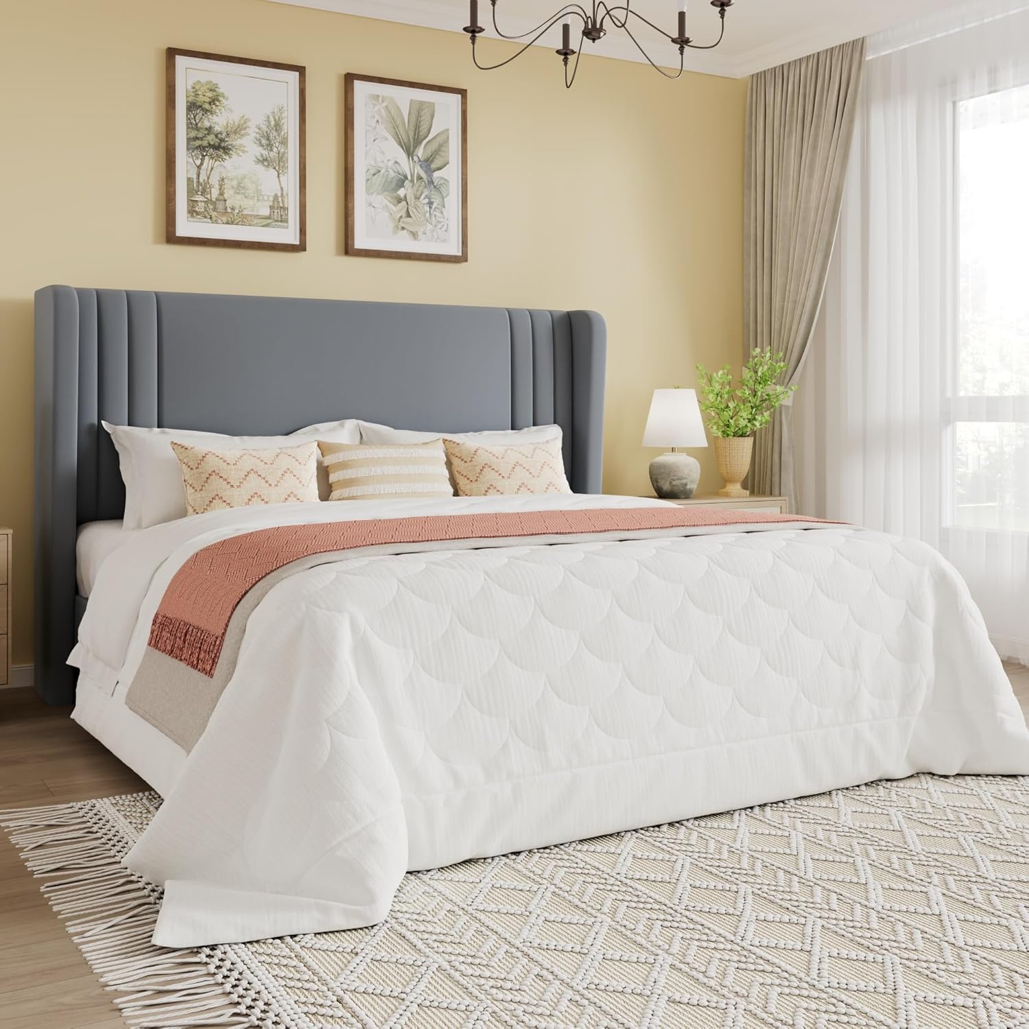 SHA CERLIN Full Size Velvet Upholstered Platform Bed Frame Review