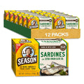 Season Sardines in Extra Virgin Olive Oil 12-Pack - Wild Caught 4.37