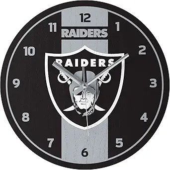 FOCO NFL Team Logo Stripe Wall Sign Clock for Fans