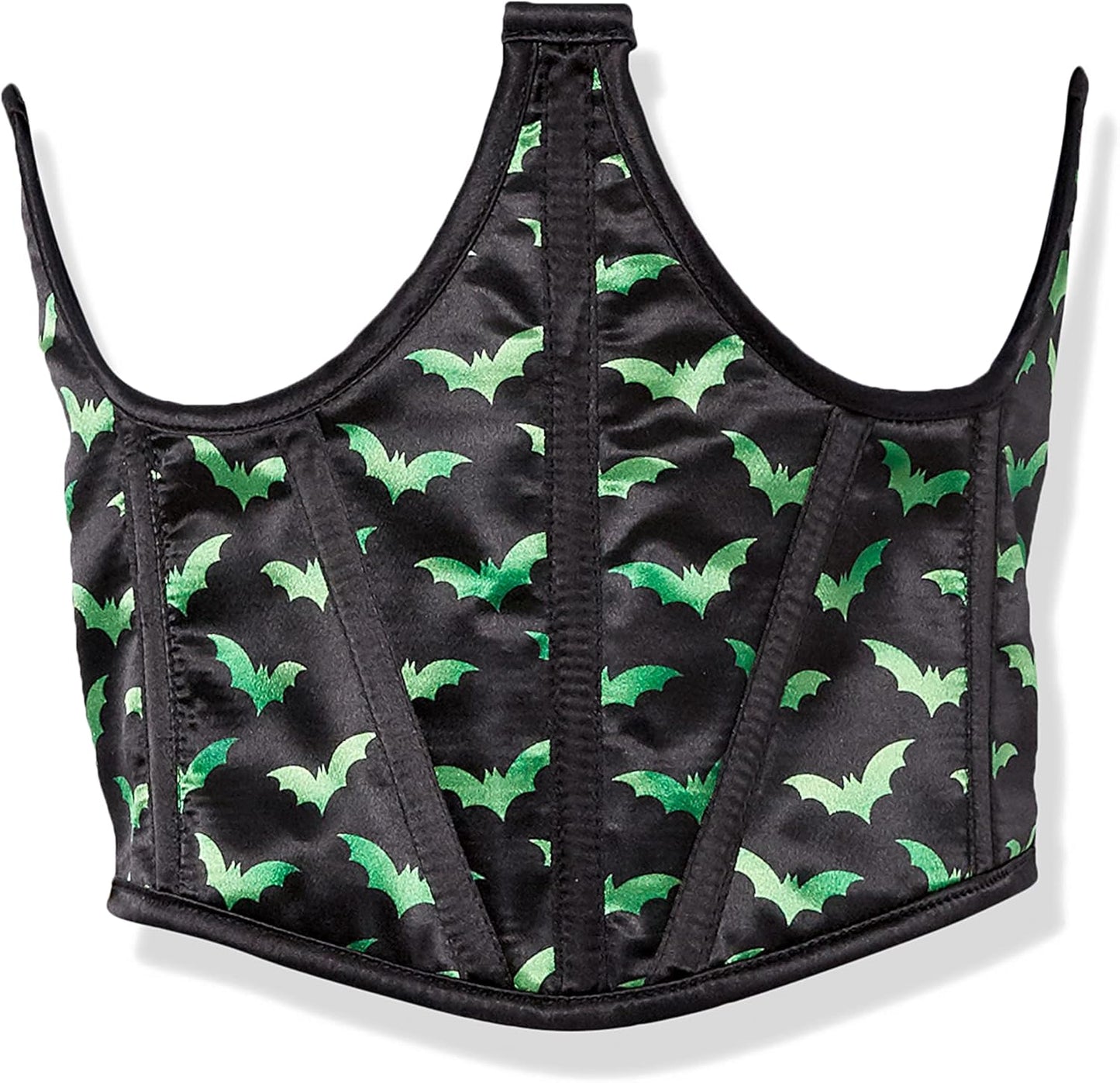 Daisy Corsets Lavish Black & Green Bats Satin Waist Cincher