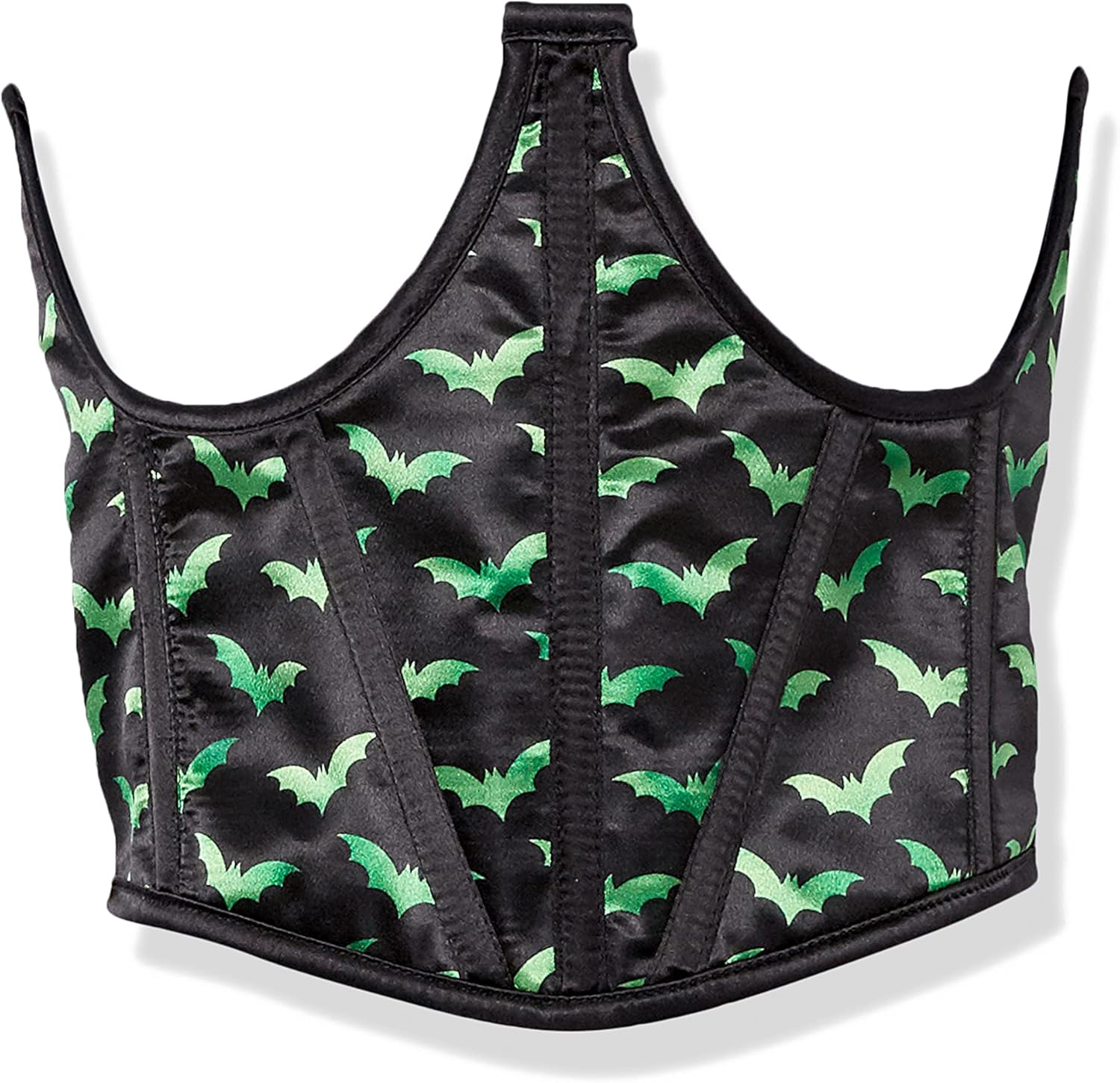 Daisy Corsets Lavish Black & Green Bats Satin Waist Cincher