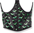 Daisy Corsets Elegant Black Green Bats Satin Waist Trainer Cincher