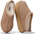 Platform Slippers for Women Genuine Leather Shearling - Cozy Support