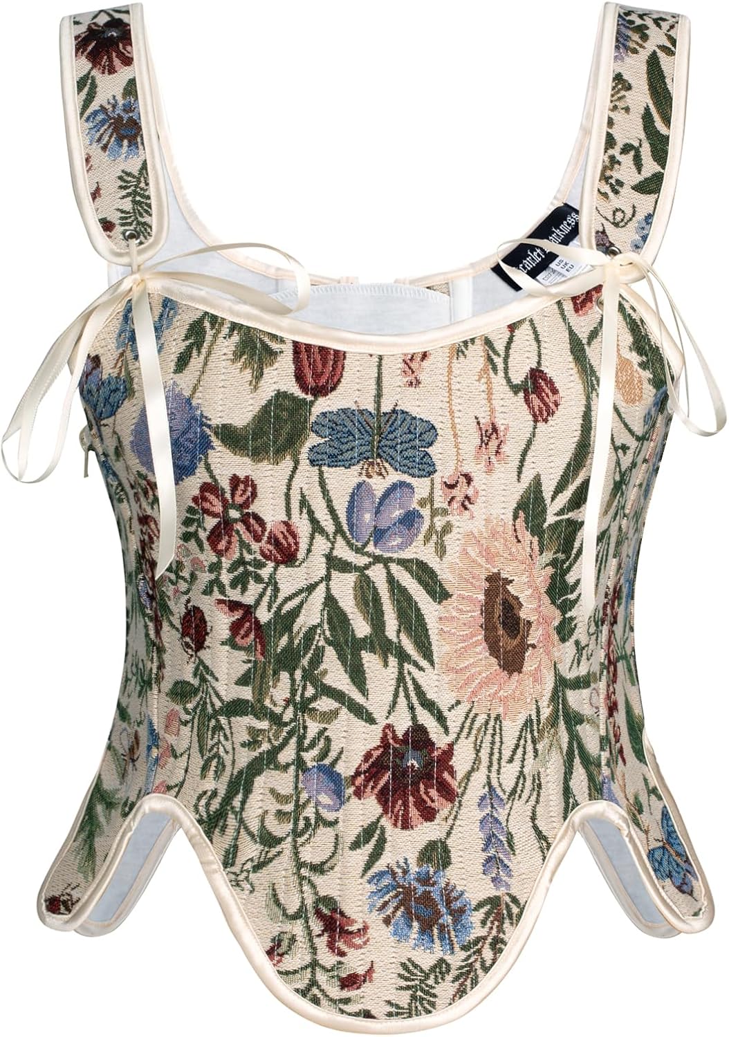Renaissance Floral Lace Up Bodyshaper Corset Bustier Tops