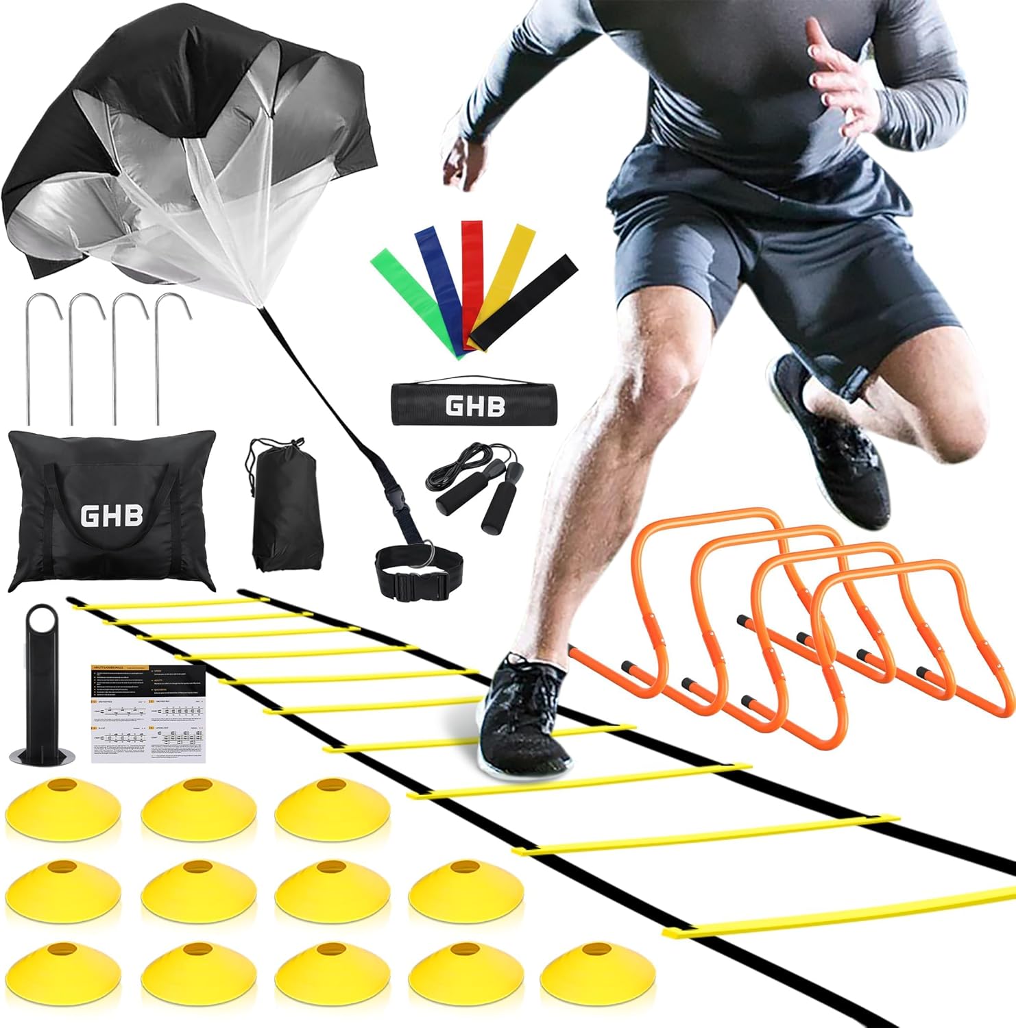 GHB Agility Ladder Set for Speed and Coordination Training