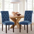 Button Tufted Dining Chairs Set of 2 - Blue Parsons Upholstered Chairs