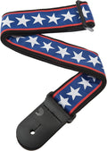 D'Addario Stars & Stripes Woven Leather Guitar Strap - Adjustable