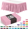Ruffle Table Skirt Pink 48 Pack 14 ft Long - Easy Self-Adhesive Decor