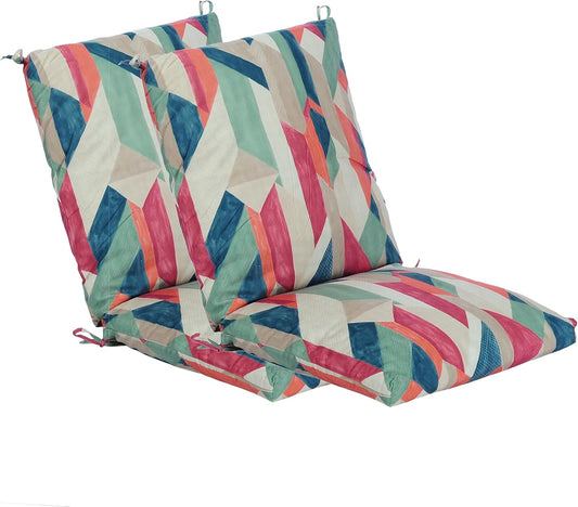 Set of 2 Outdoor Dining Chair Cushions for Patio Seating