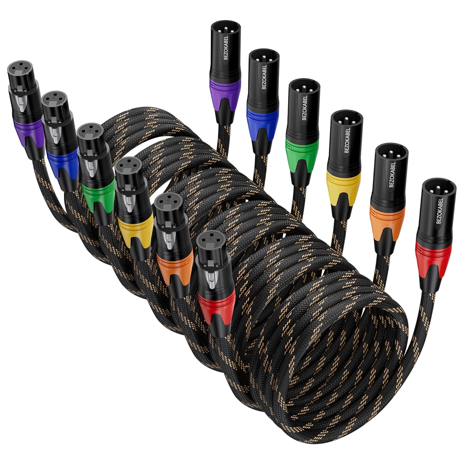 XLR Cables 50ft 6 Pack for Microphones and Speakers