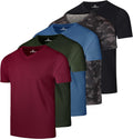 Men's Mesh Quick Dry V-Neck 5 Pack - Athletic Performance Tee