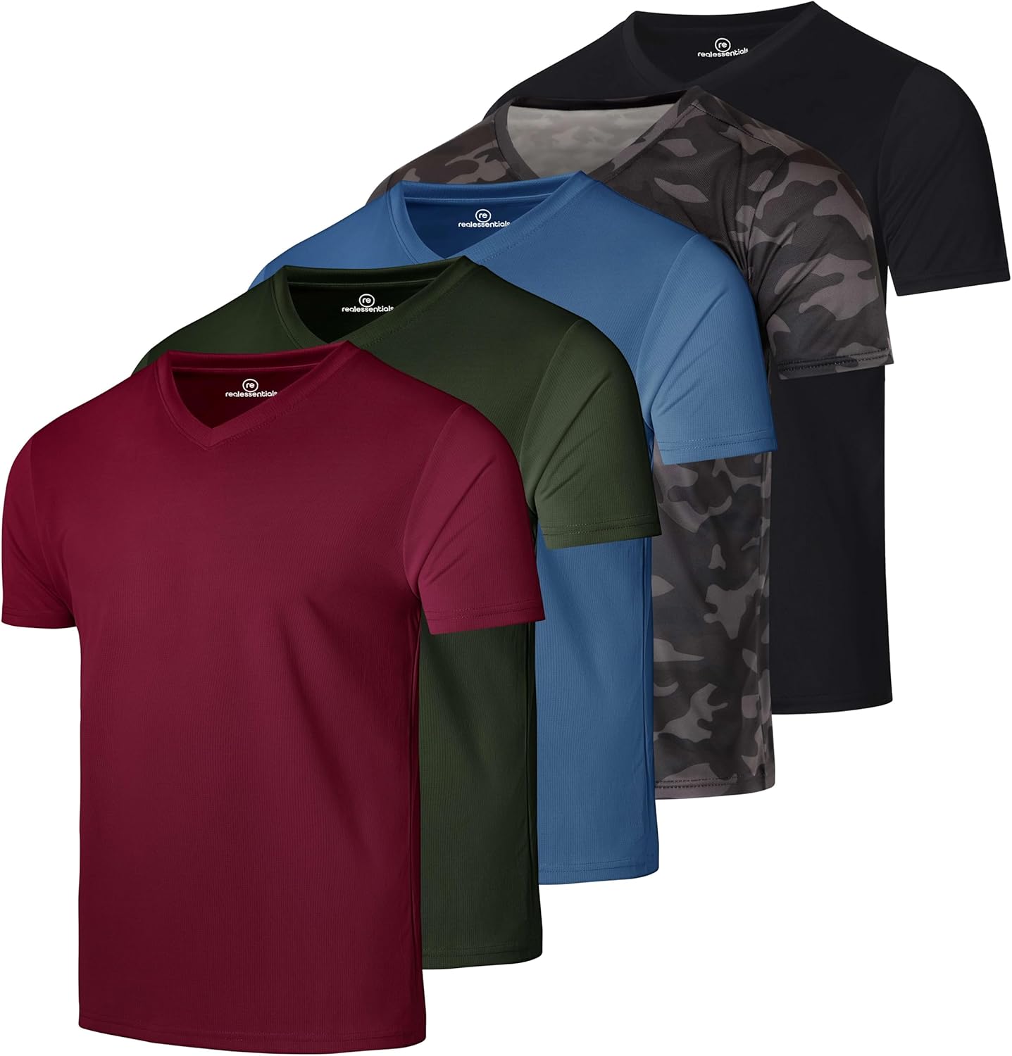 Men's Mesh Quick Dry V-Neck T-Shirt for Athletic Performance