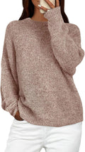 PRETTYGARDEN Fuzzy Chunky Knit Crew Neck Sweater - Cozy Oversized