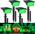 Green Solar Spot Lights Outdoor - Bright 4 Pack for Yard Lighting