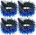 Solar Christmas Lights Outdoor 4 Pack 400LED Blue String Lights