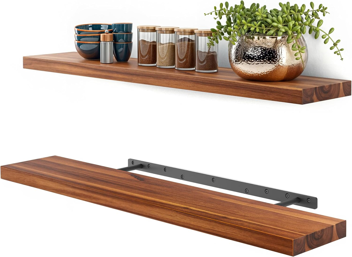 36in Wood Floating Shelves Set of 2 for Rustic Home Decor