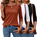 women's 3/4 sleeve tops in a convenient 3 pack for stylish layering