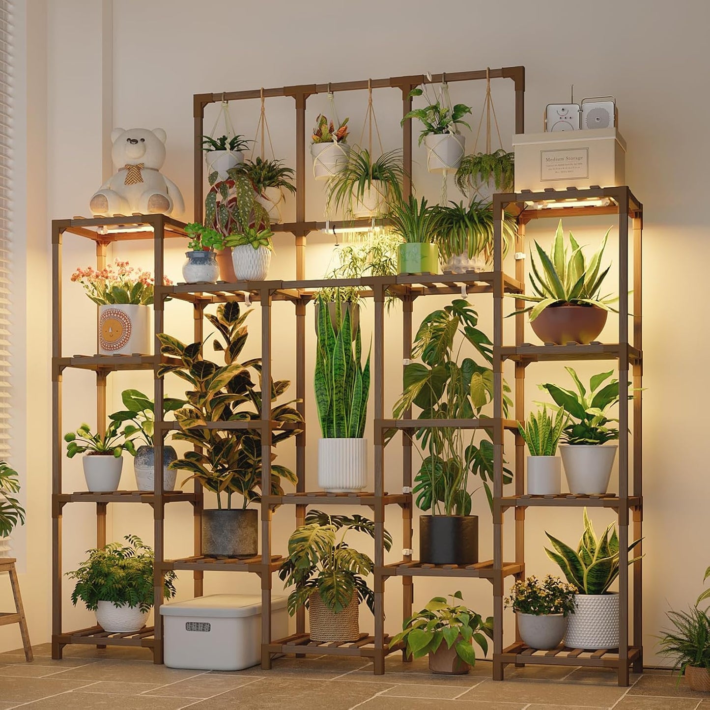 Large Indoor Plant Stand with Grow Light for Home Decor
