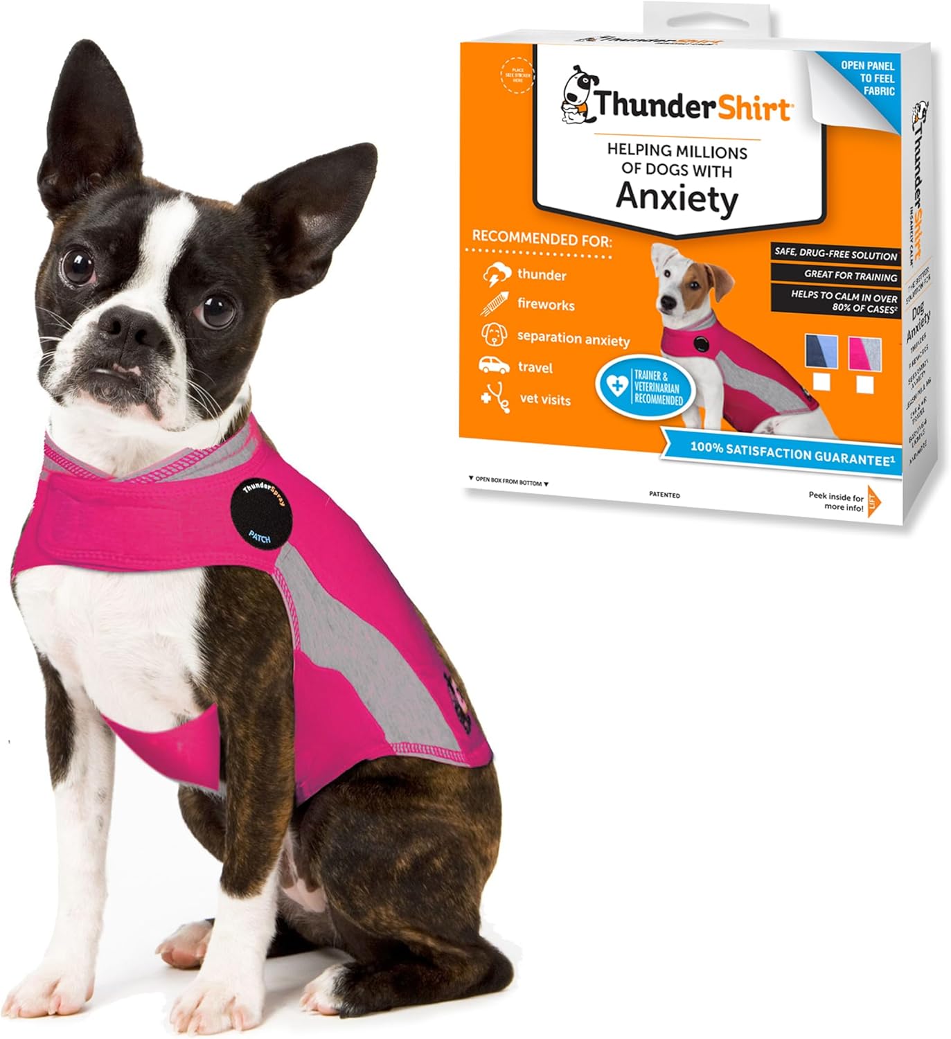 ThunderShirt for Dogs X Small Pink Polo Calming Vest for Anxiety