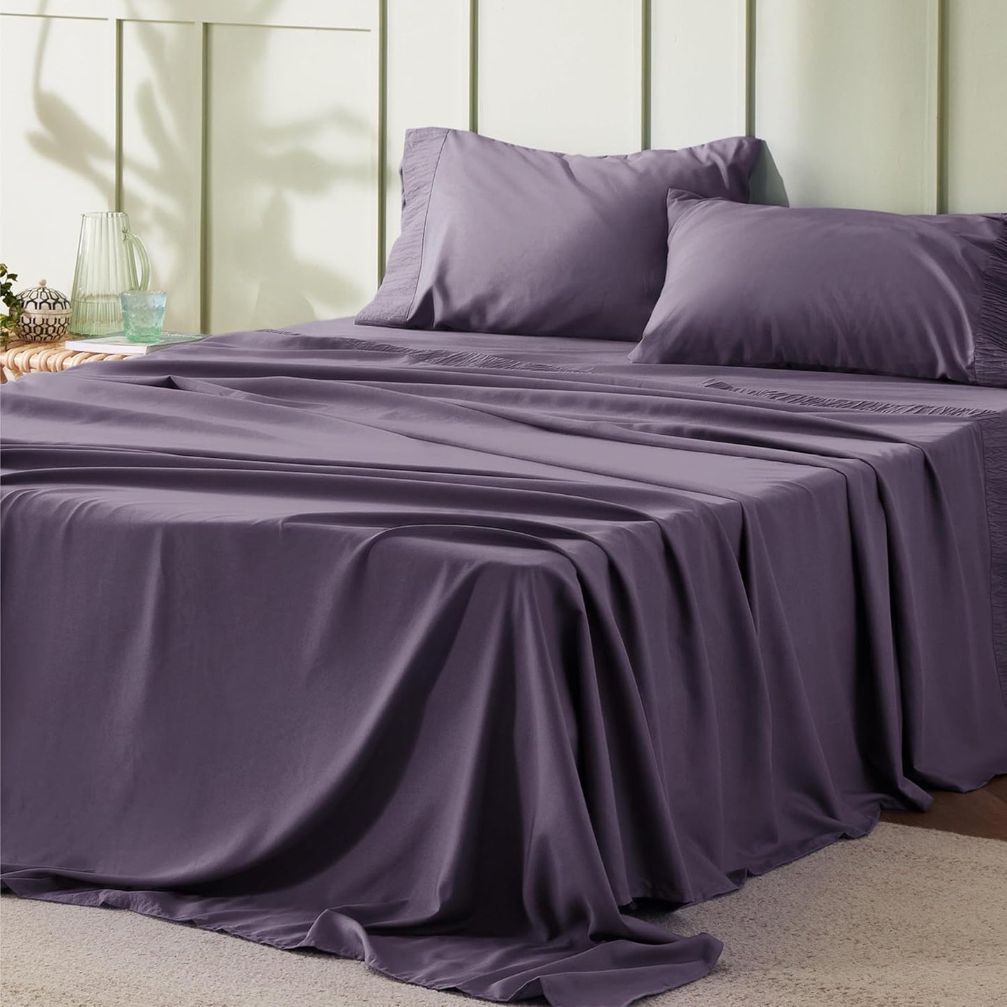 Bedsure Queen Sheet Set - Soft Cooling Sheets for Comfort