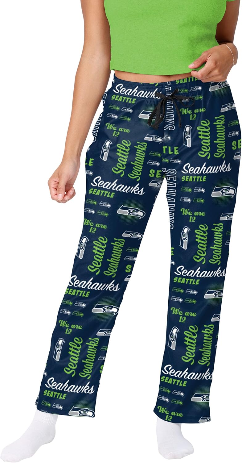 FOCO Women's NFL Team Logo Mini Print Lounge Pants for Comfort