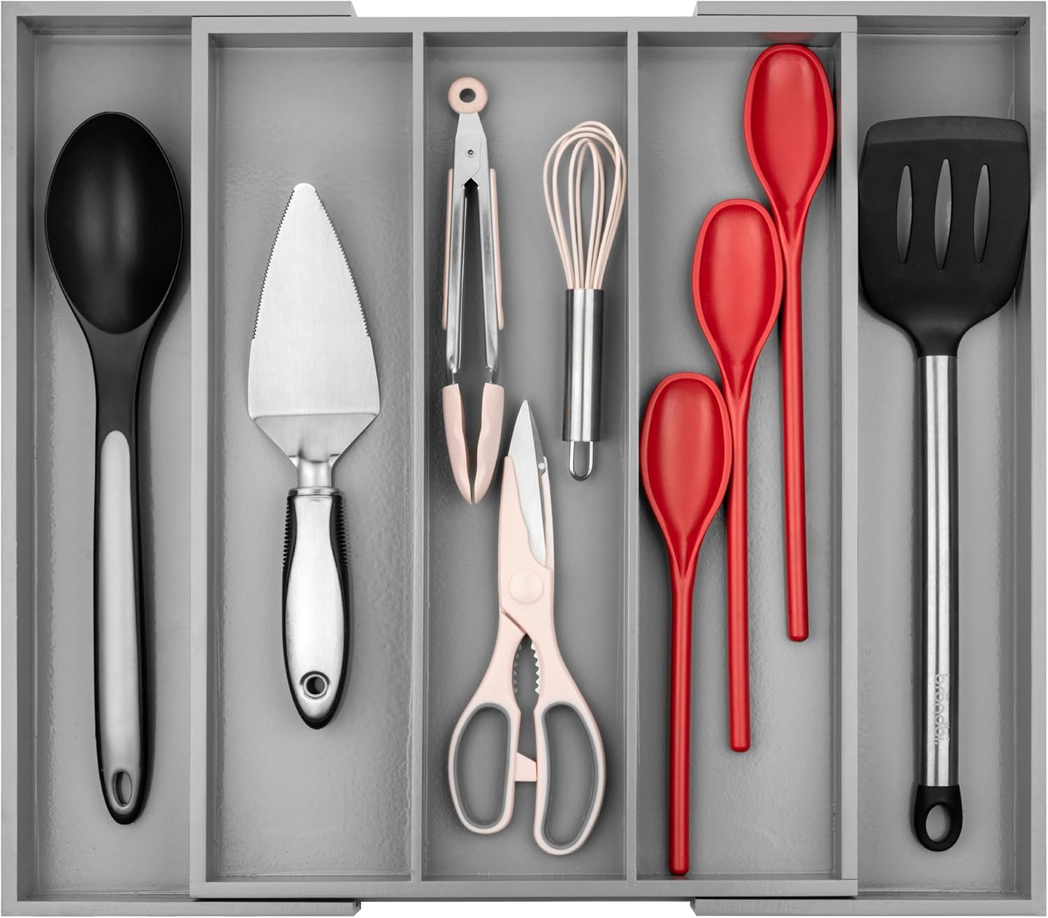 Purawood Kitchen Drawer Organizer - Expandable Bamboo Utensil Tray