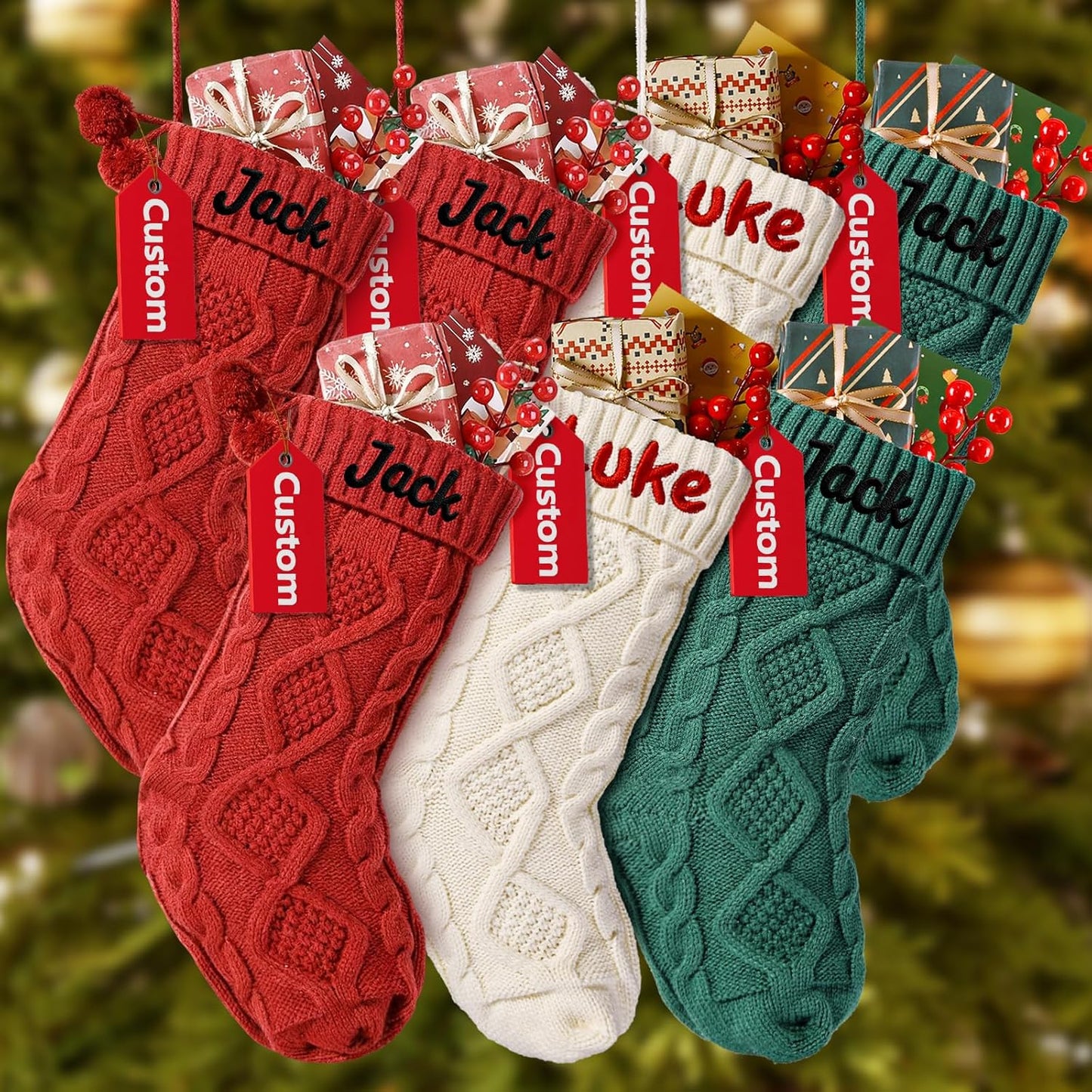 Personalized Christmas Stockings for Family - 18 Large Custom Gifts