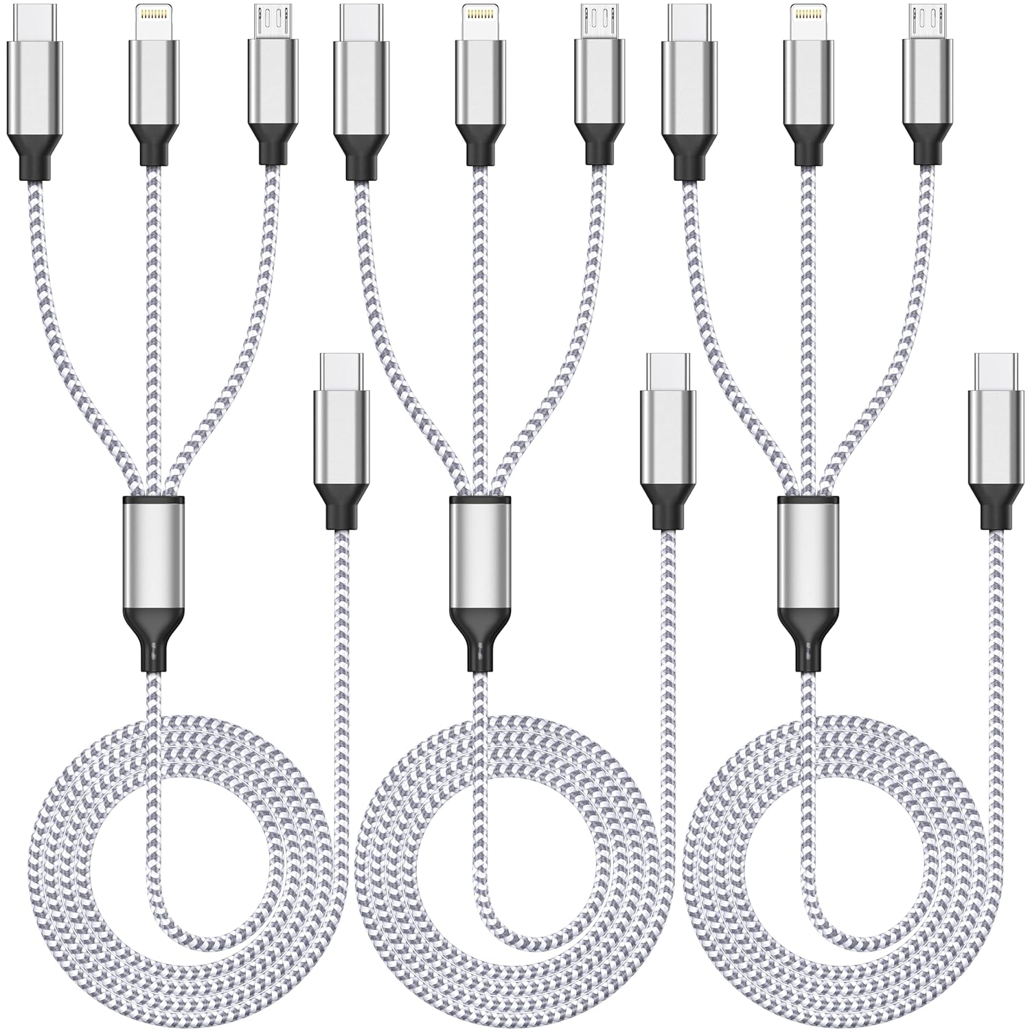 Fast Charge 3-in-1 USB C Cable Trio by Xnewcable