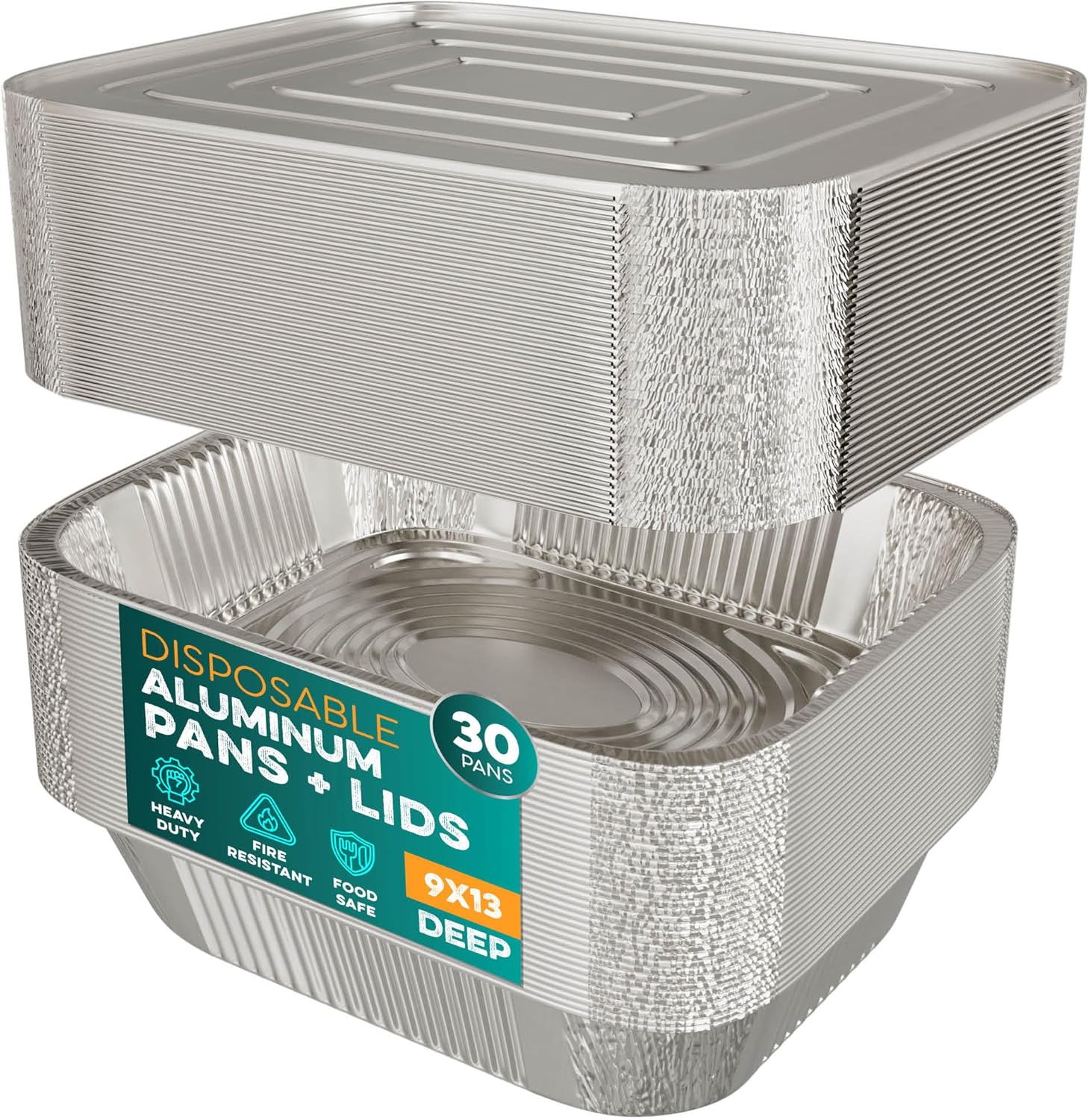 Aluminum Pans With Lids 30 Sets for Baking and Catering Needs