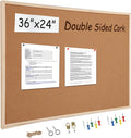 24 x 36 Cork Board for Walls with Solid Wood Frame - Double Sided