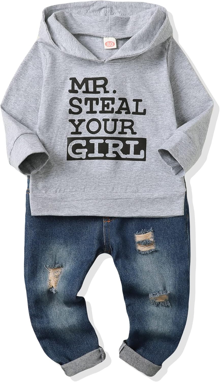 NZRVAWS Baby Boy Clothes Set for Fall Winter - Hoodie & Jeans