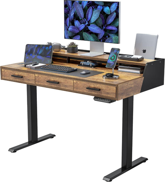 FEZIBO Electric Standing Desk: Adjustable Height & Storage