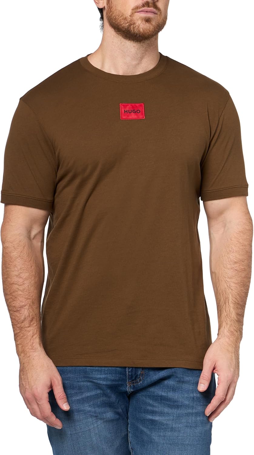HUGO Men's Ribbed Crew Neck Regular Fit Logo T-Shirt Review
