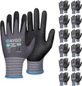 MicroFoam Nitrile Coated Work Gloves 12 Pairs - Medium Gray