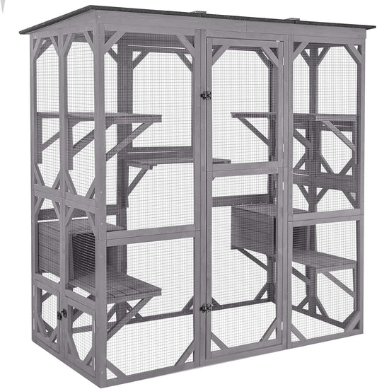 Aivituvin Cat House Outdoor Catio with Large Enter Door