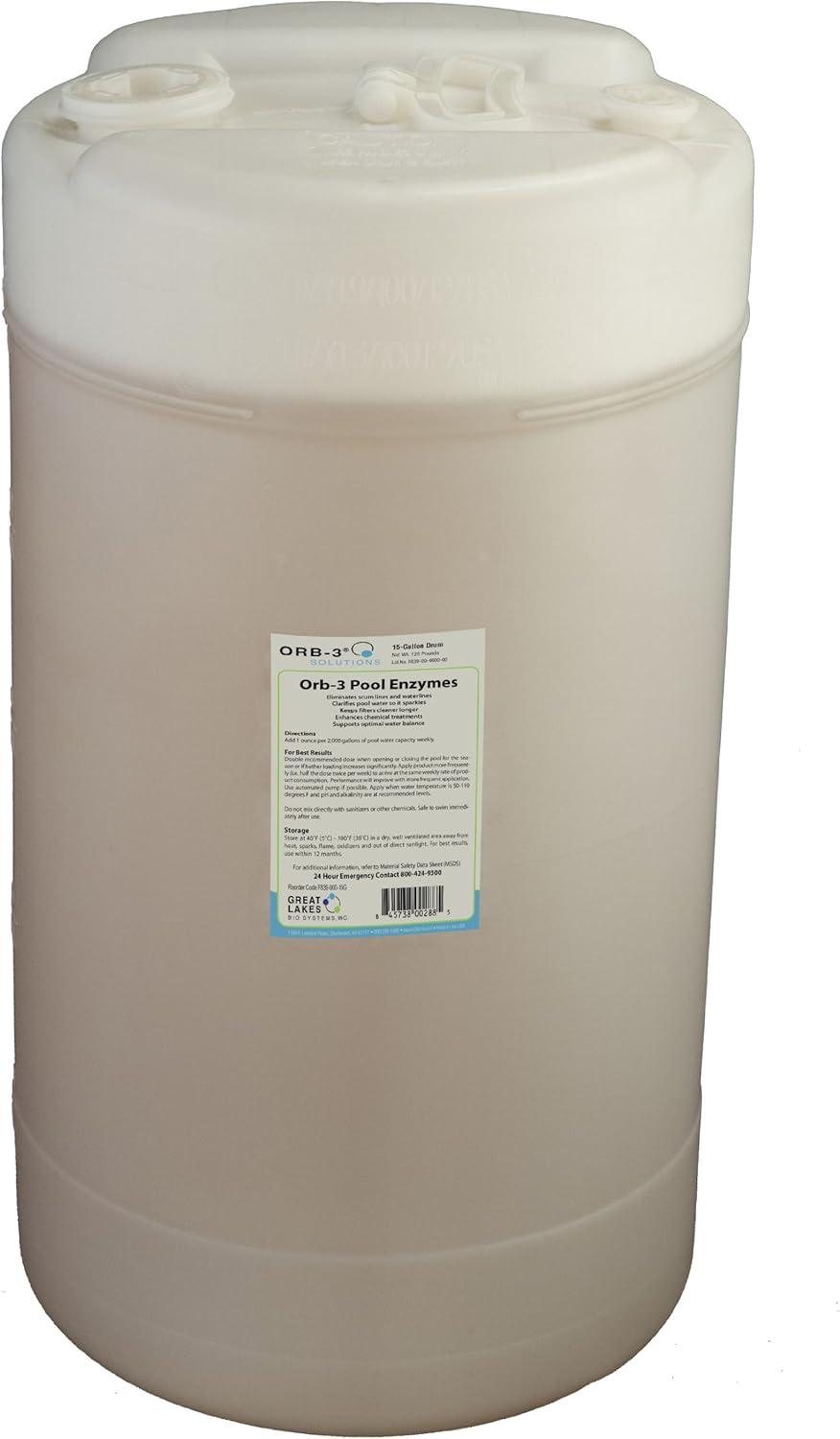 Orb-3 F839-000-15G Pool Enzymes for Maintenance in 15-Gallon Drum