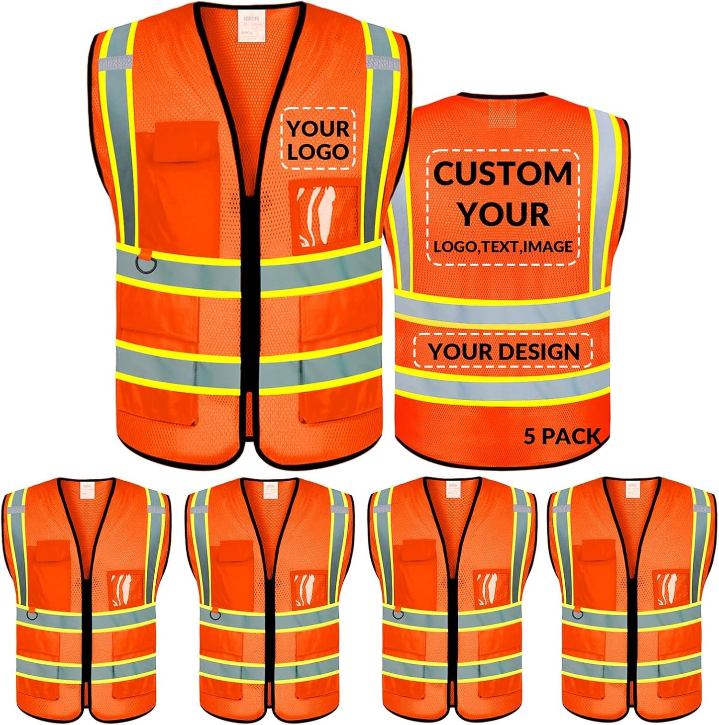 Custom Safety Vest Logo Class 2 High Visibility Workwear