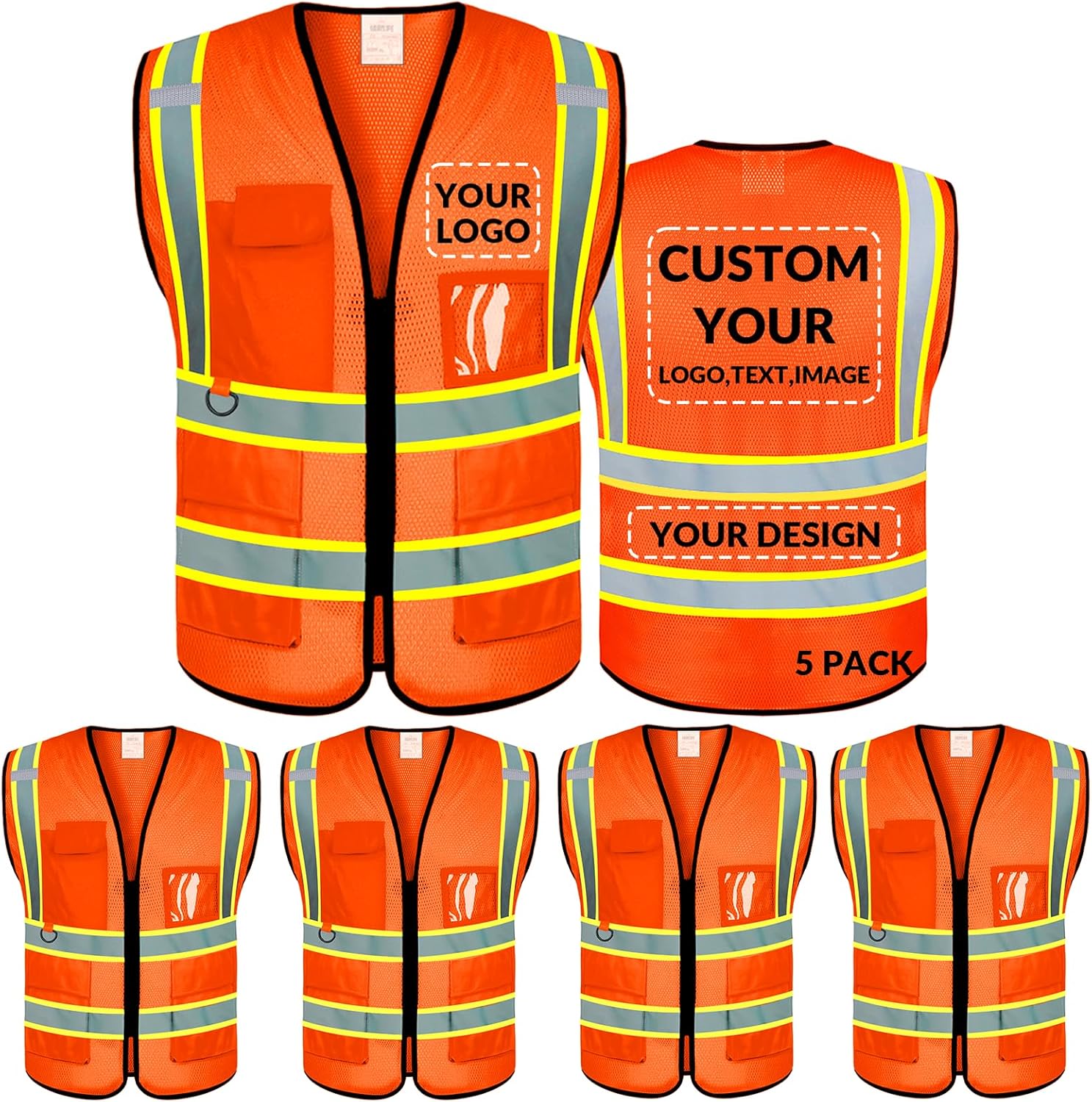 Custom Safety Vest Logo Class 2 High Visibility Workwear