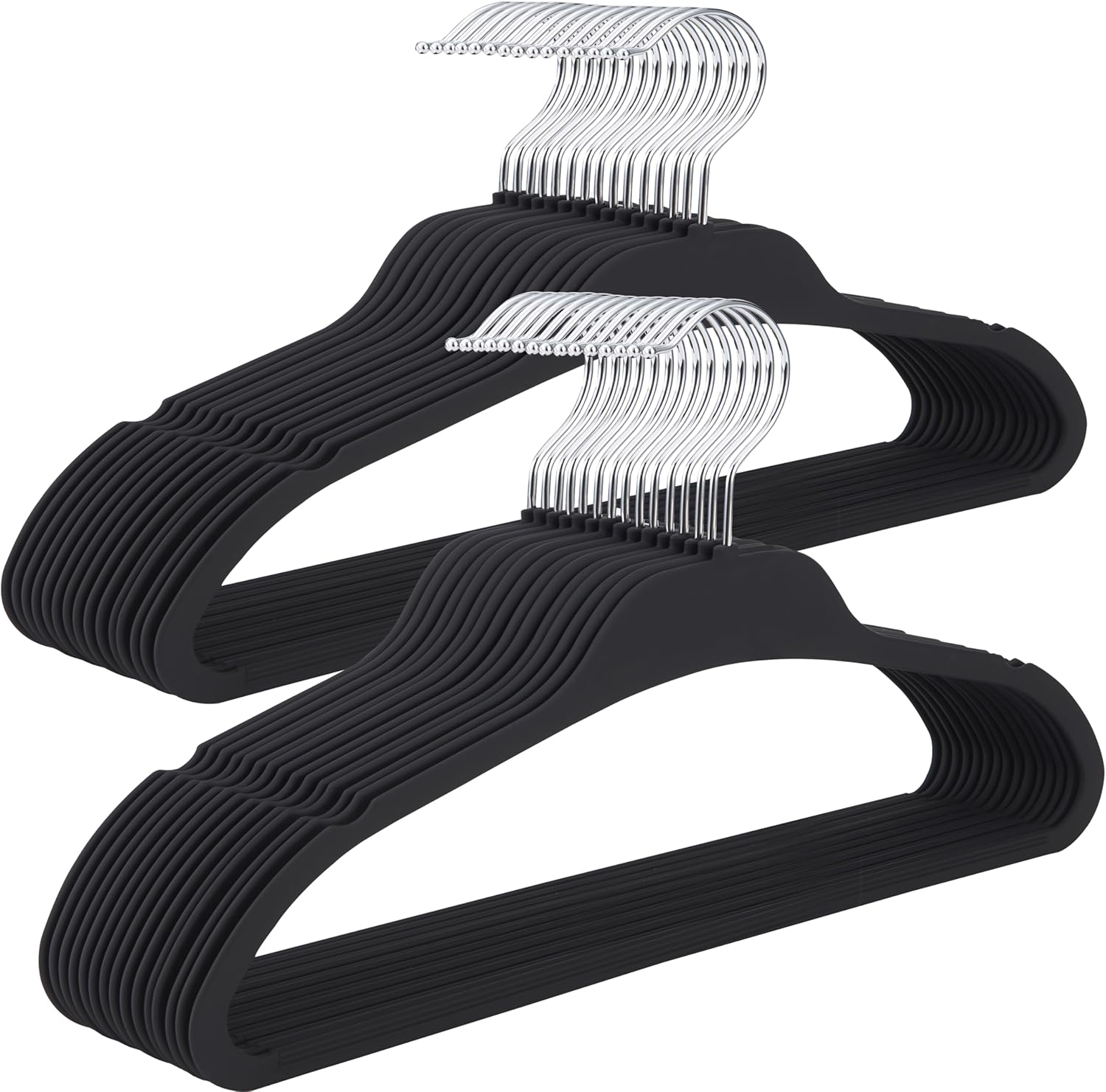 Non-Slip Rubber Coated Hangers 30 Pack for Space Saving Closets