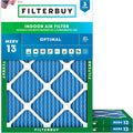 21x22x1 MERV 13 Air Filter 3-Pack - Smoke & Allergy Defense