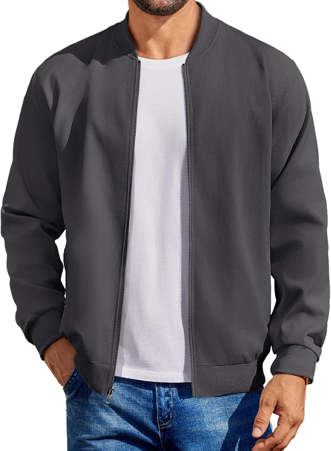 COOFANDY Men's Lightweight Bomber Jacket for Casual Style