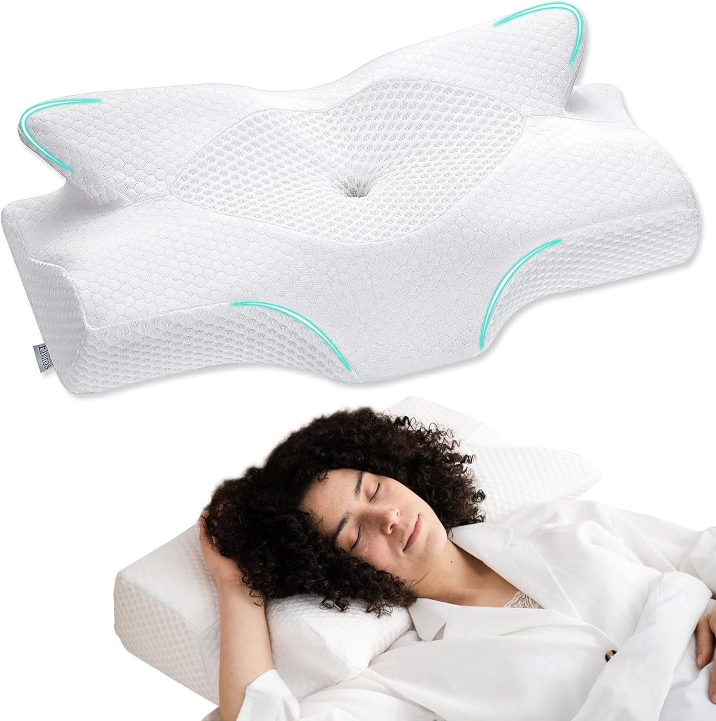 Elviros Cervical Memory Foam Pillow for Neck and Shoulder Pain