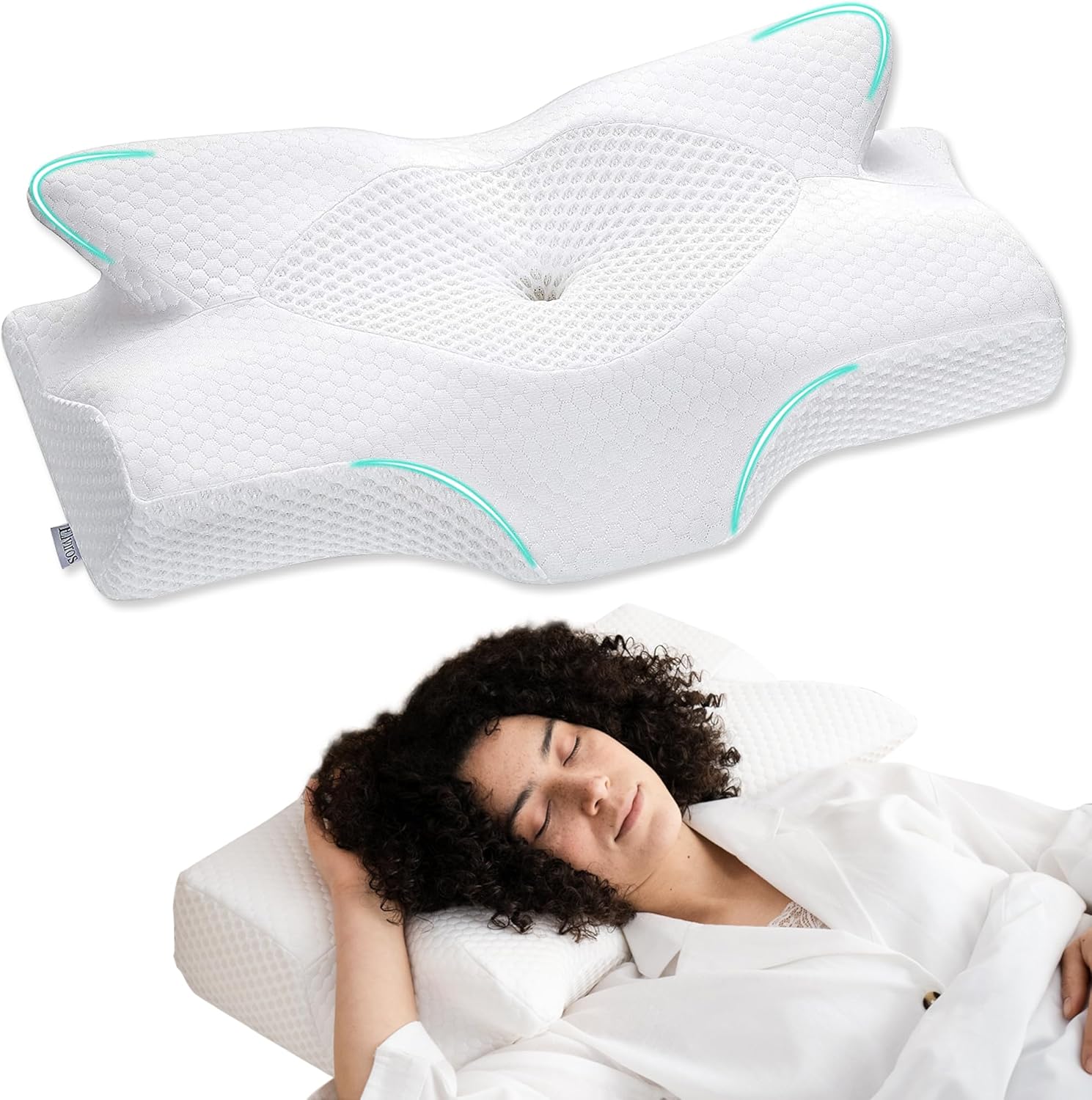 Elviros Cervical Memory Foam Pillow for Neck and Shoulder Pain