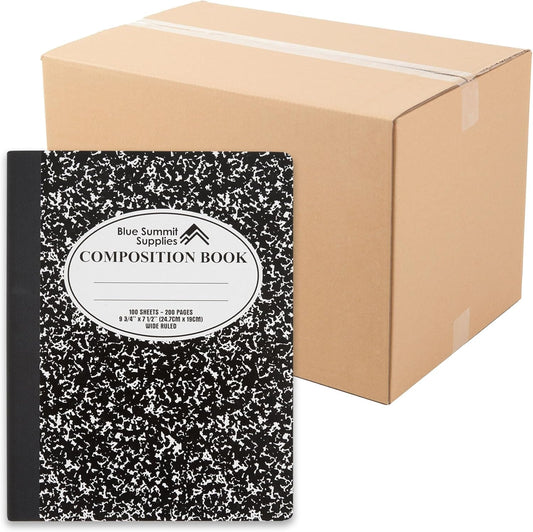Blue Summit Black Composition Notebook for School and Home Use